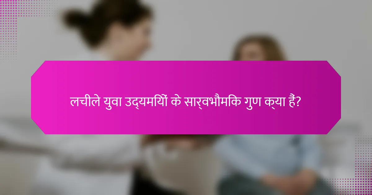 लचीले युवा उद्यमियों के सार्वभौमिक गुण क्या हैं?