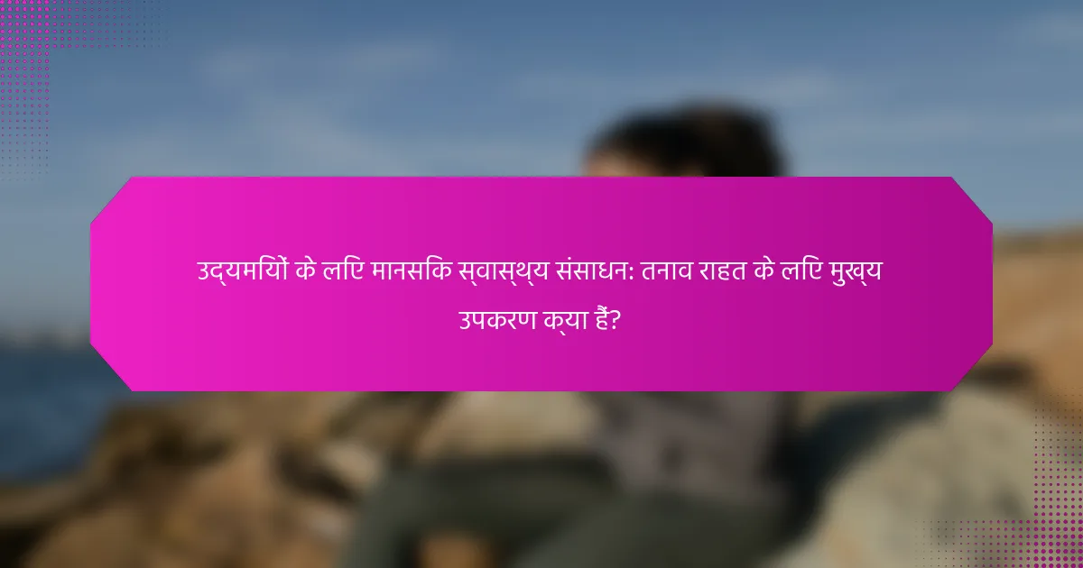 उद्यमियों के लिए मानसिक स्वास्थ्य संसाधन: तनाव राहत के लिए मुख्य उपकरण क्या हैं?